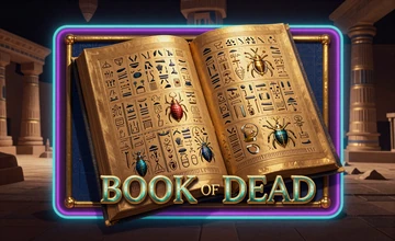Book of Dead Slot mit goldenem Buch und Hieroglyphen im GambleZen Online Casino